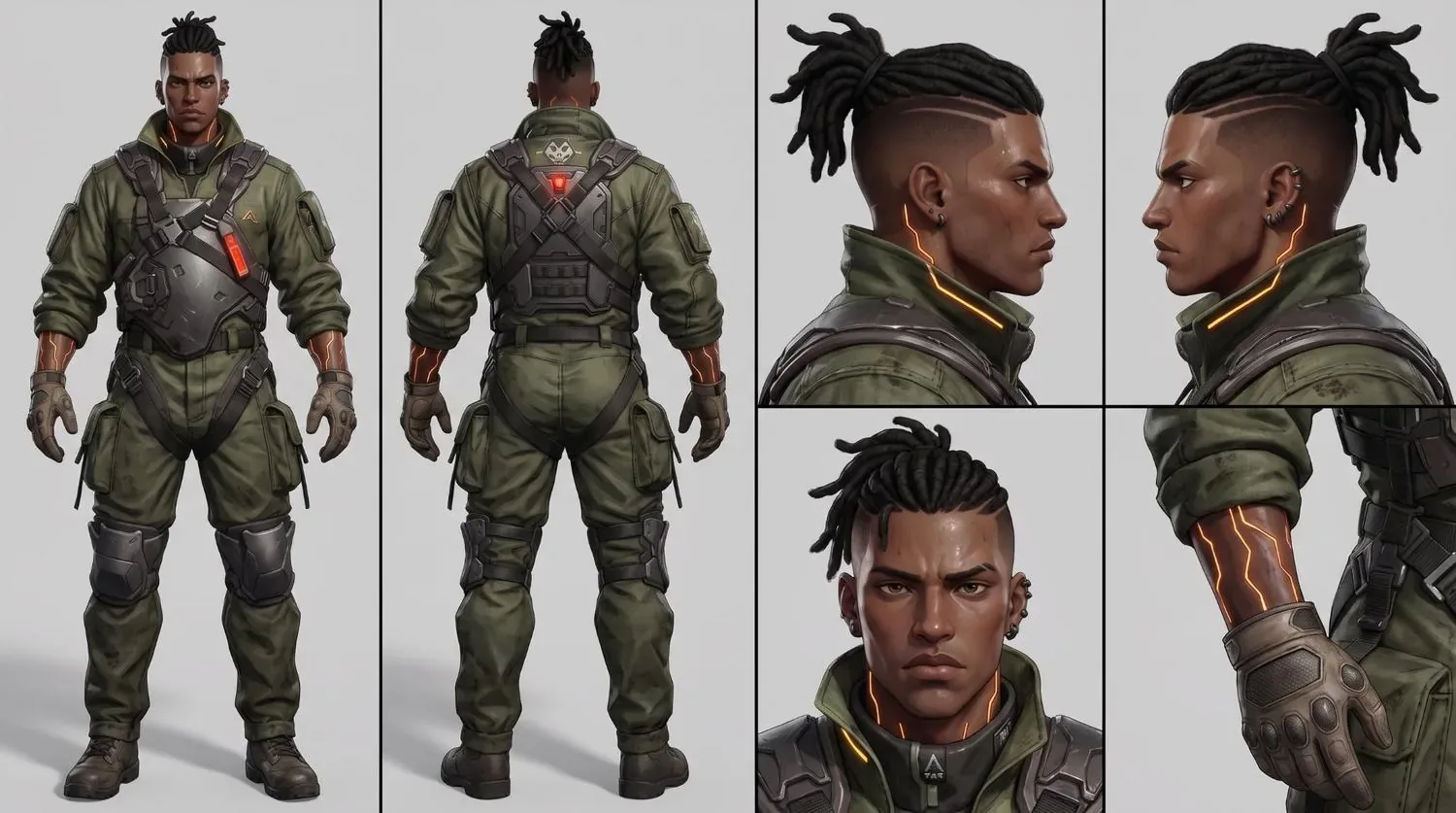 Character turnaround and head studies