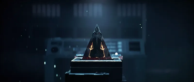 A glowing obelisk on a plinth