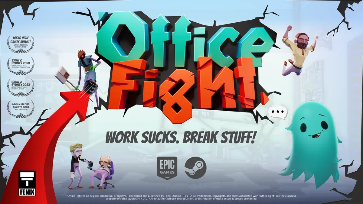 Office Fight key art: Work sucks. Break stuff.